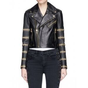 Alice + Olivia Cody Embellished Leather Jacket